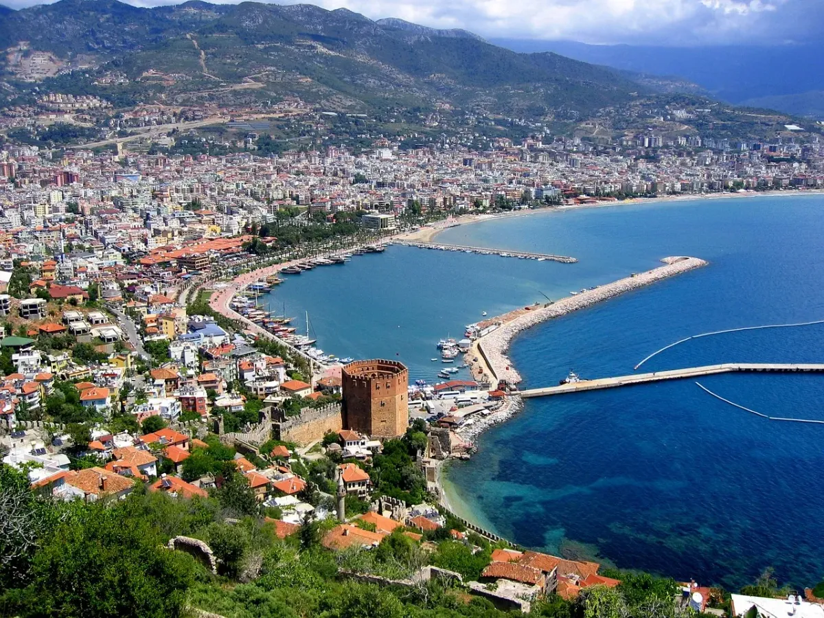 Alanya v Turecko - pohľad na pláže