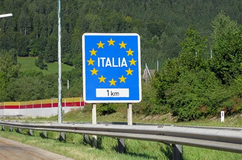 Cesta do Talianska - hranica