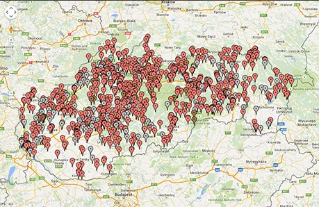 Mapa výletov po Slovensku